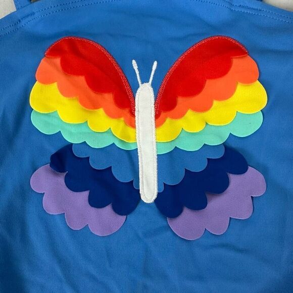 Hanna Andersson Sunblock Butterfly Art One Piece swimsuit size 5 pilling - Picture 4 of 8